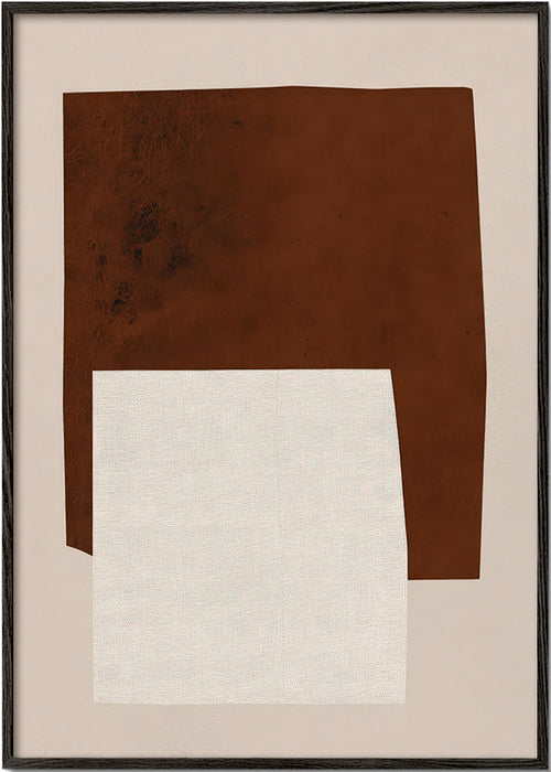 Minimalistisches Bild mit braunen und cremefarbenen Formen