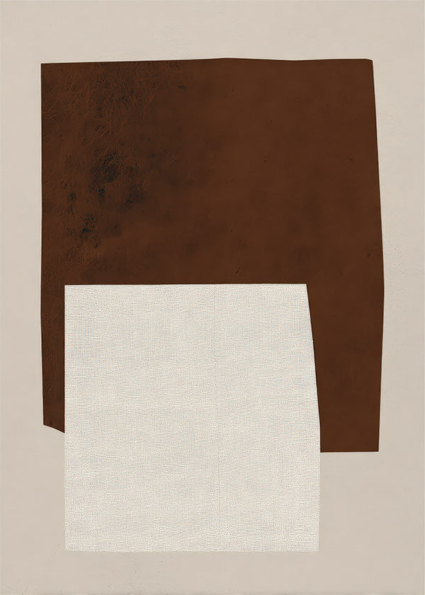 Minimalistisches Bild mit braunen und cremefarbenen Formen
