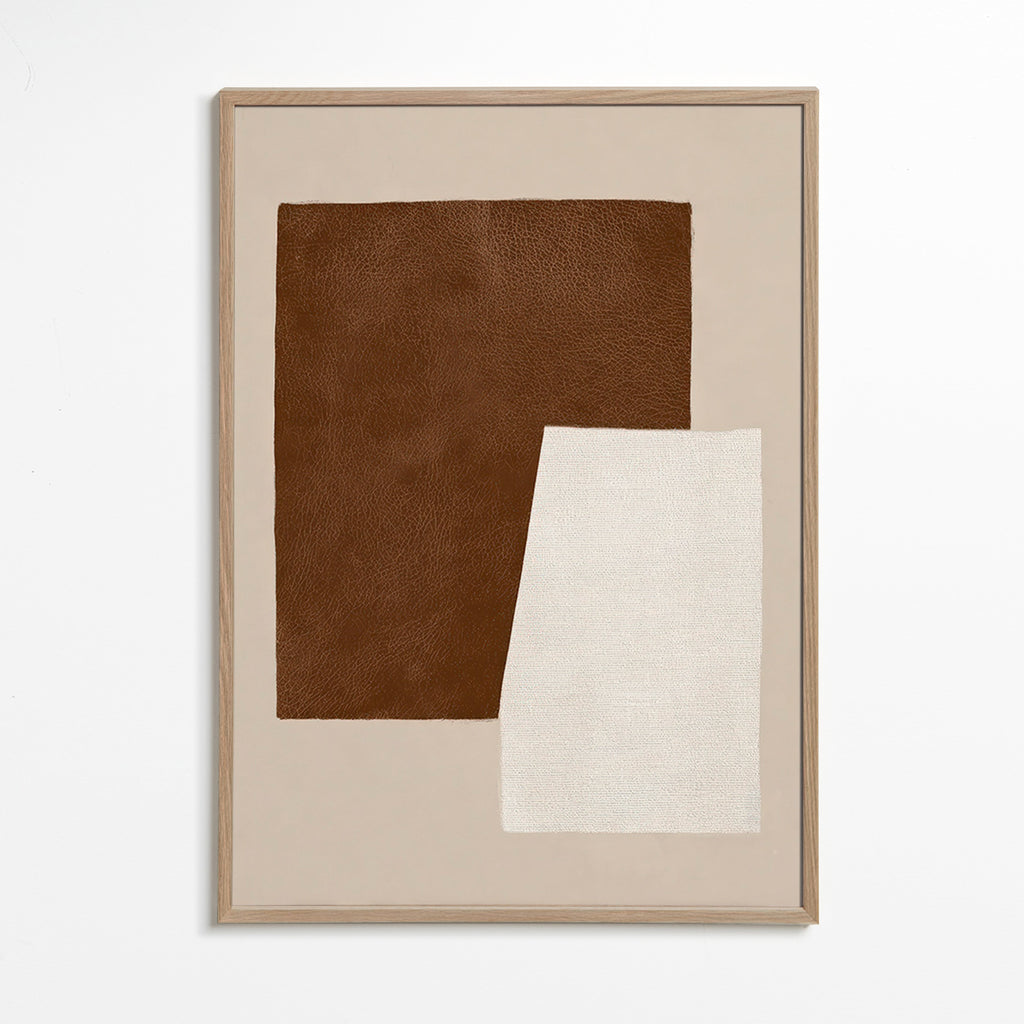 Abstraktes Bild mit brauner und cremefarbener Textur