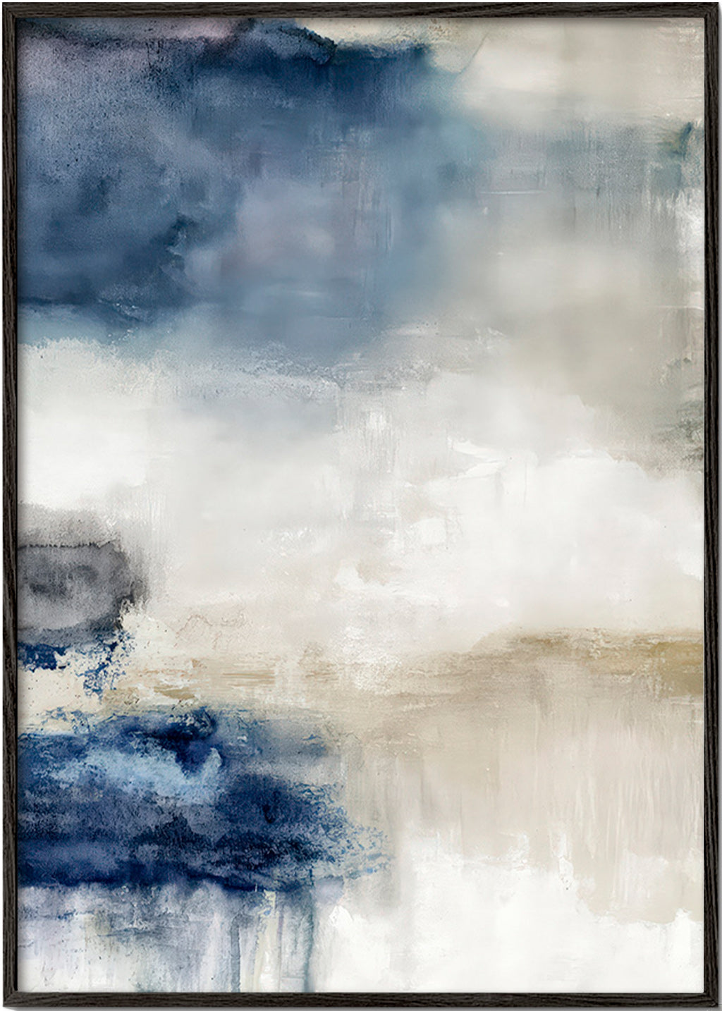 Abstraktes Bild in Blau und Beige