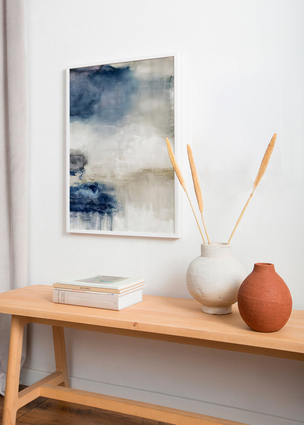 Abstraktes Bild in Blau und Beige