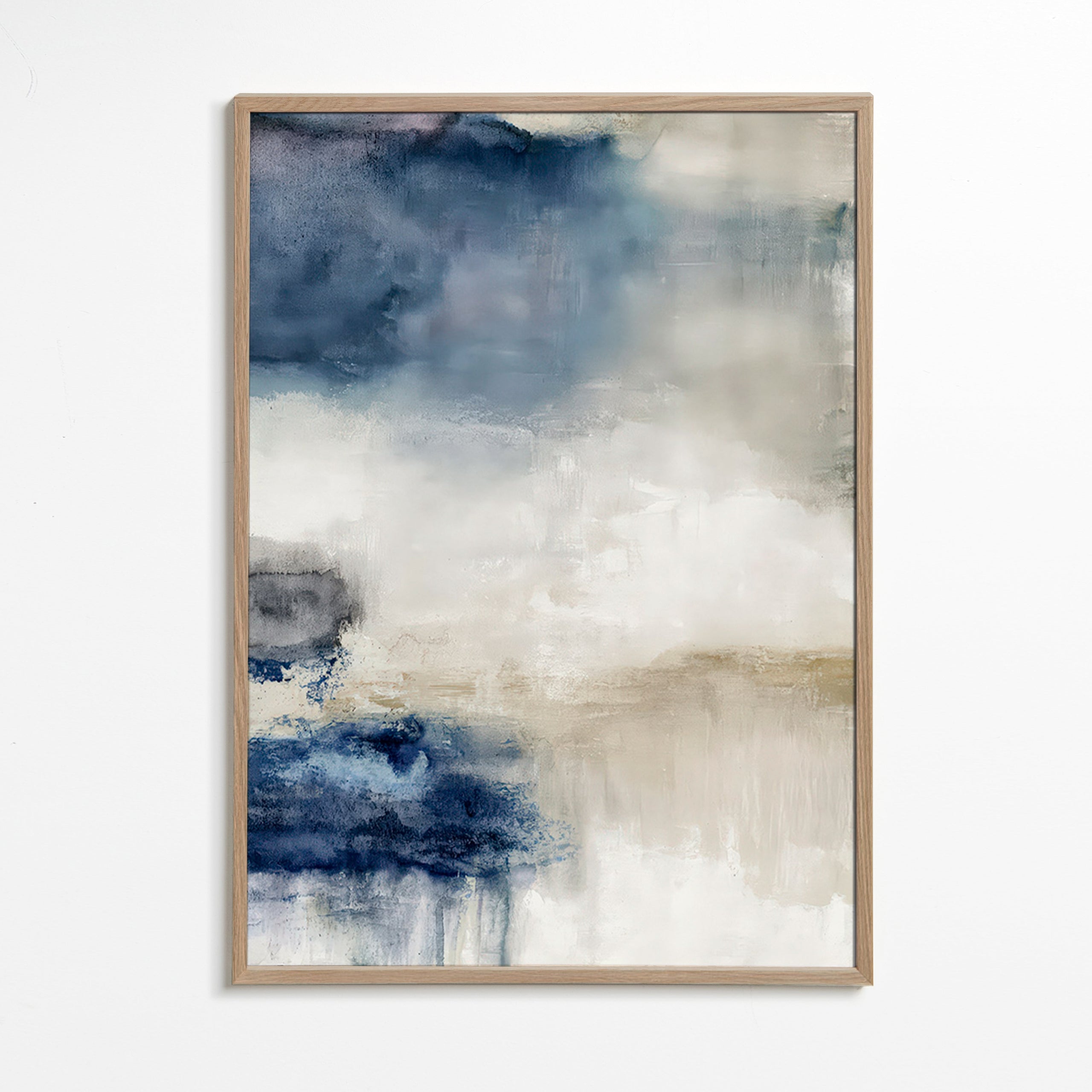 Abstraktes Bild in Blau und Beige