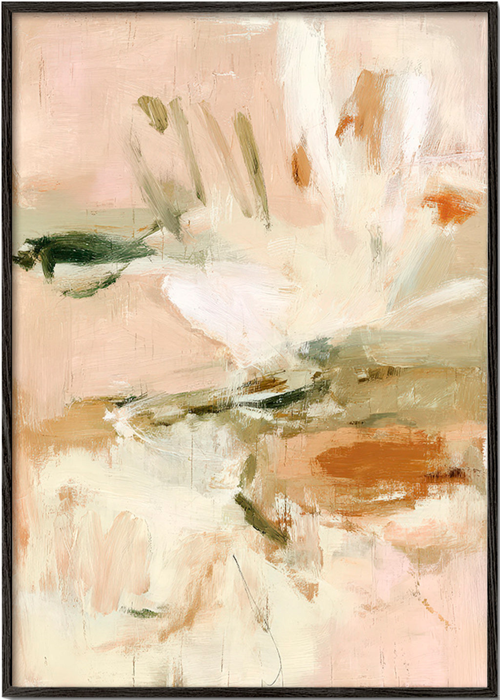 Botanischer Druck: abstrakte Studie in Rosa und Beige
