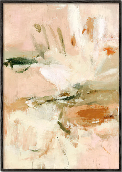 Botanischer Druck: abstrakte Studie in Rosa und Beige