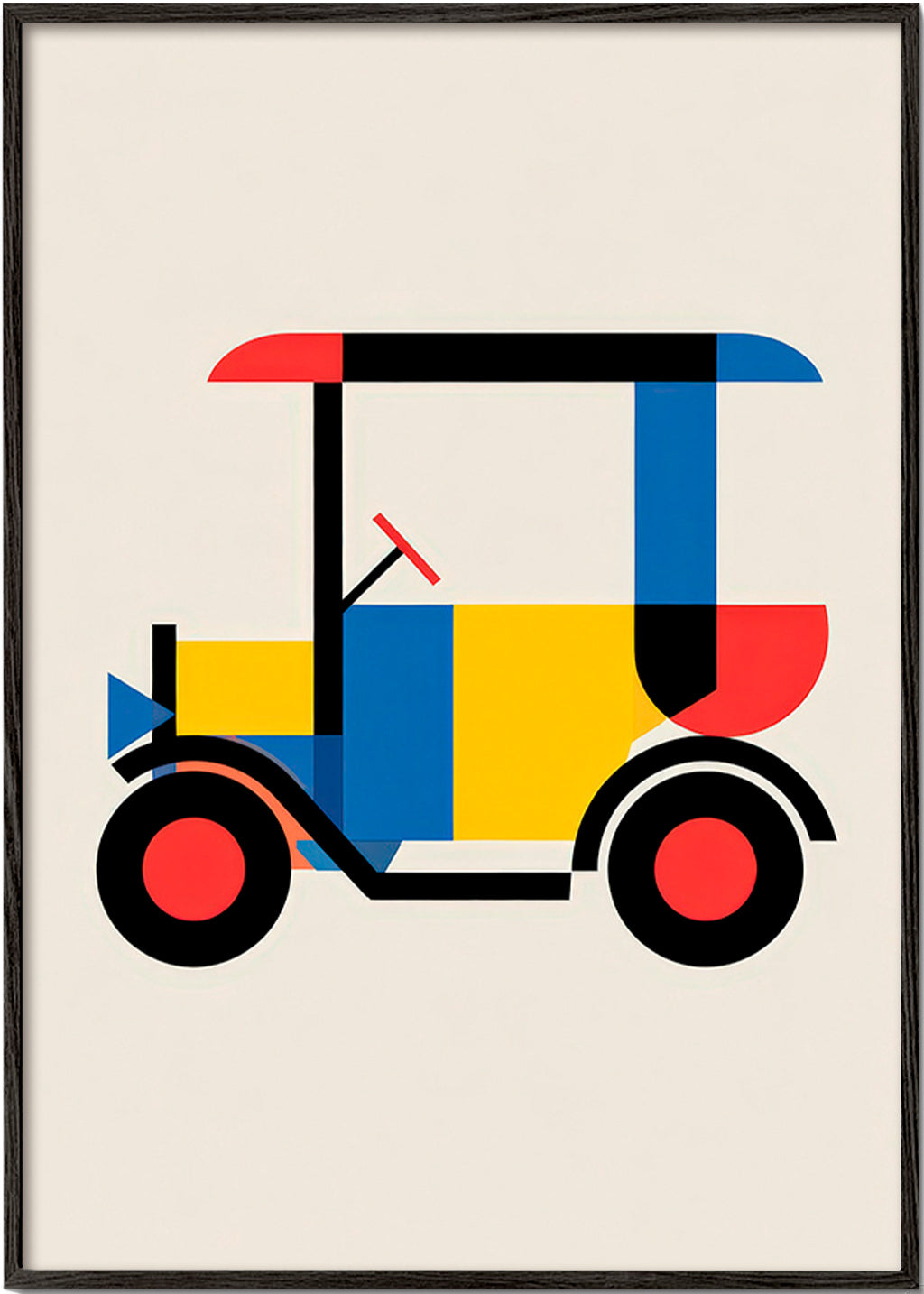 Geometrisches Poster Bauhaus-Fahrzeug