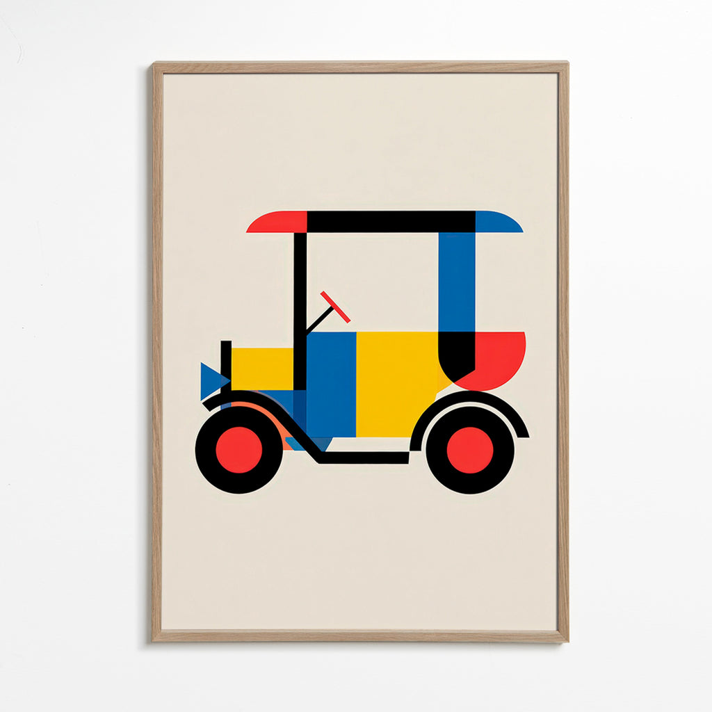 Geometrisches Poster Bauhaus-Fahrzeug