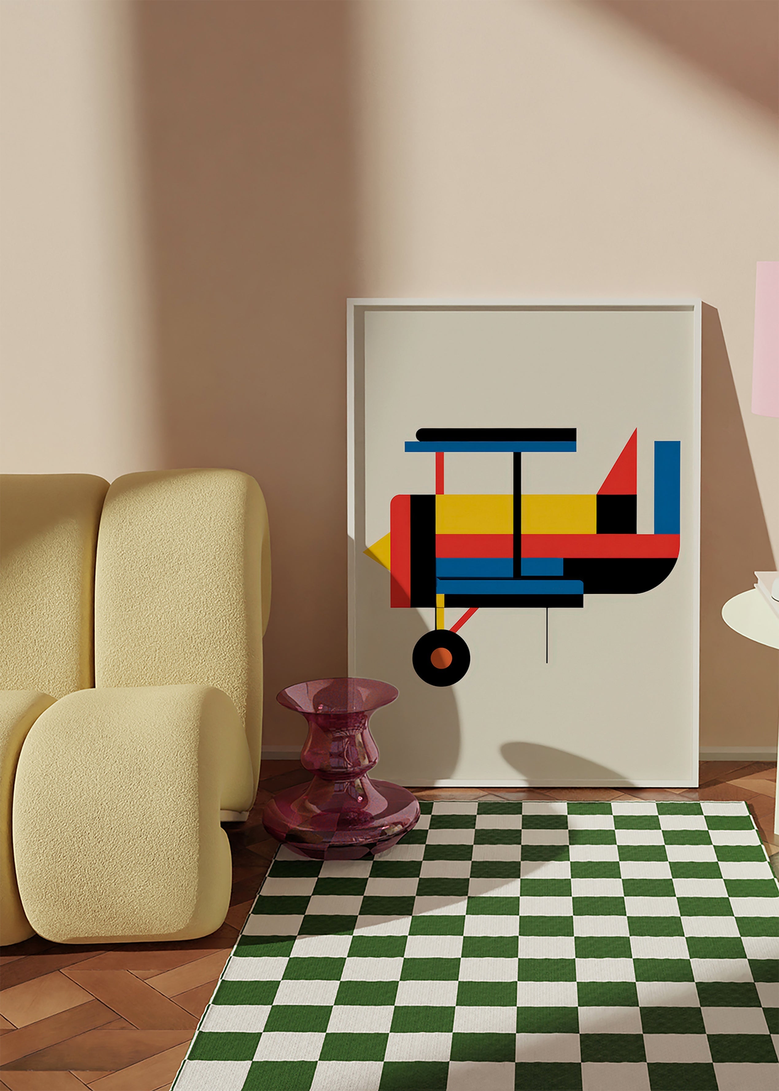 Geometrisches Poster Biplan-Stil
