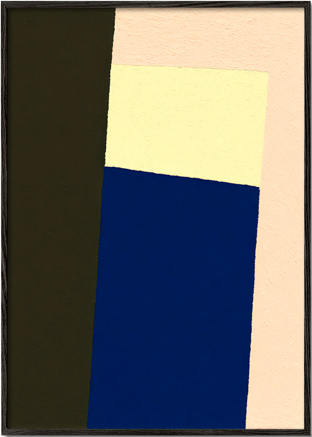 Geometrisches Bild mit blauem vertikalem Block