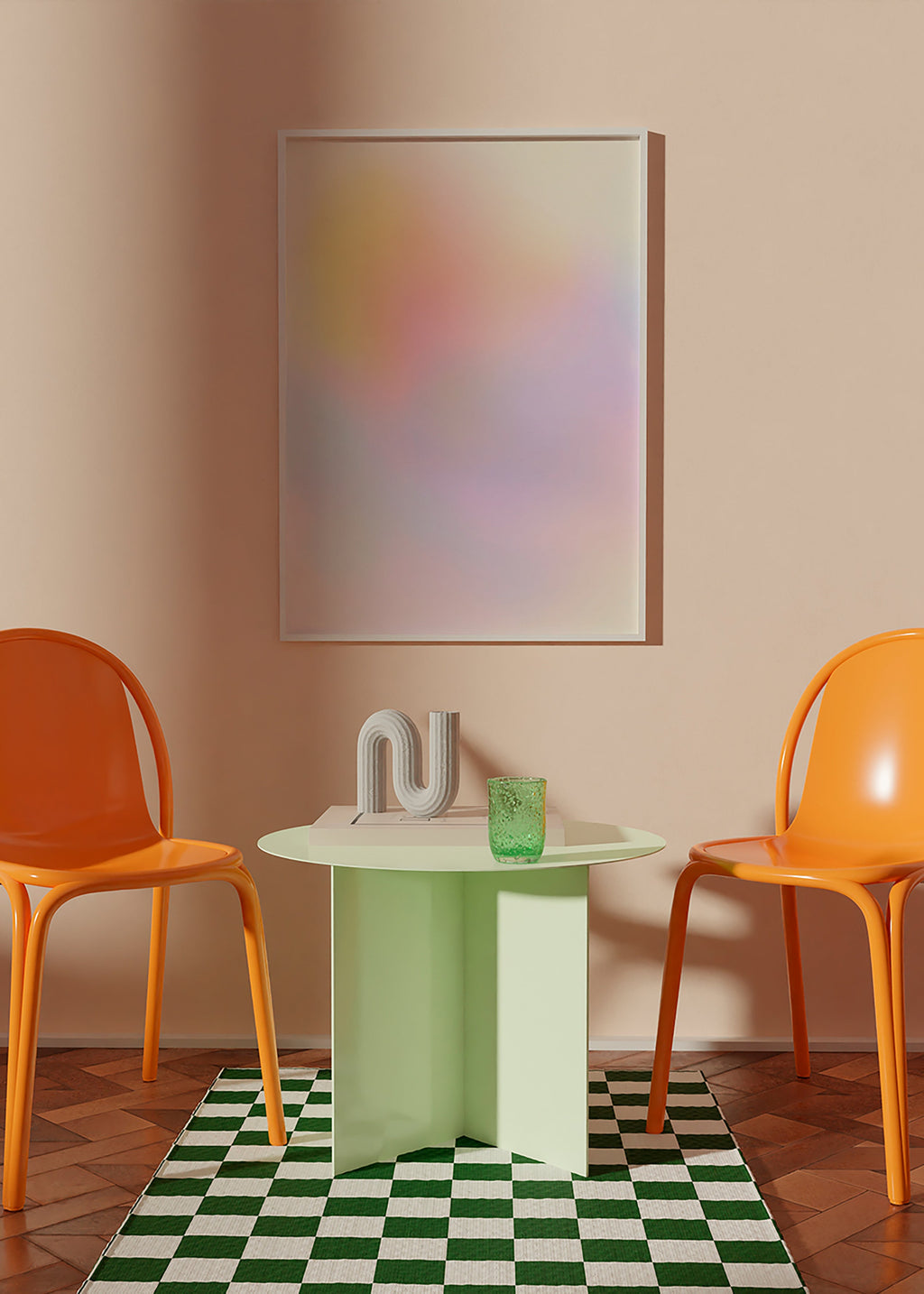 Abstraktes Pastellbild mit sanften Verläufen