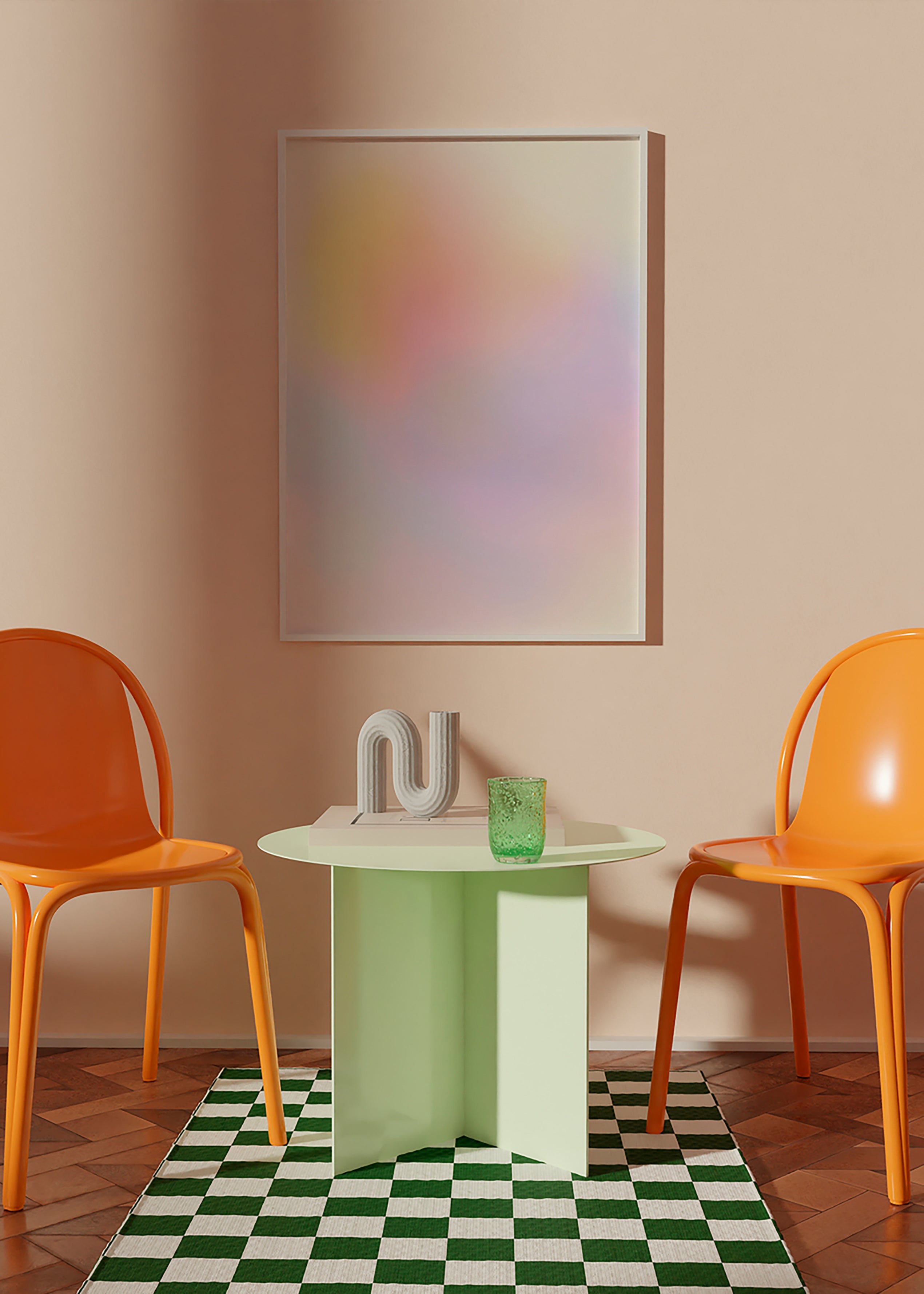 Abstraktes Pastellbild mit sanften Verläufen