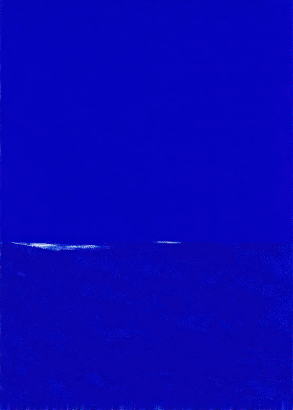 Blaues abstraktes Bild mit feinem Horizont