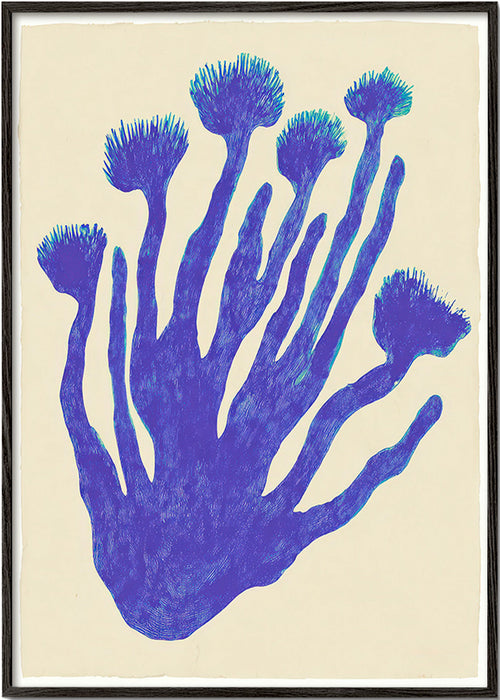 Botanischer Druck Indigo Coral