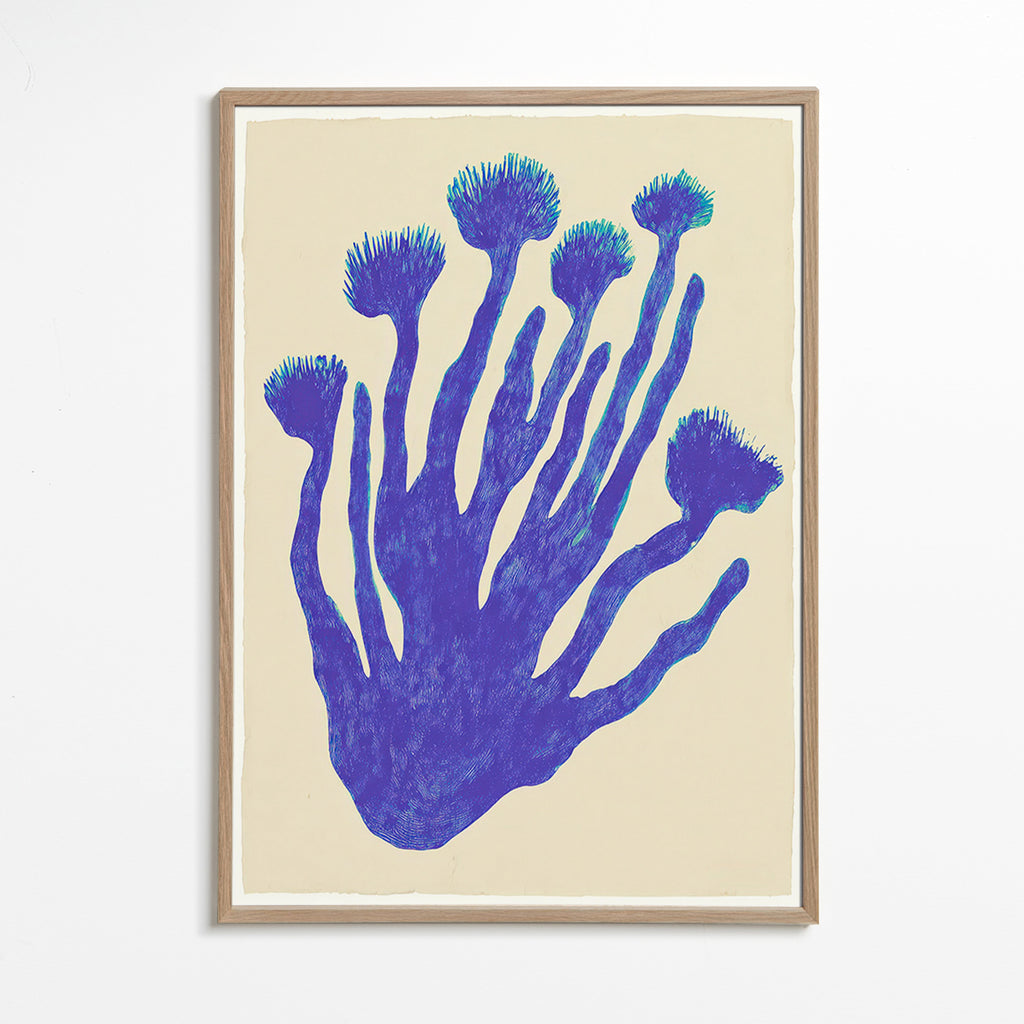 Botanischer Druck Indigo Coral