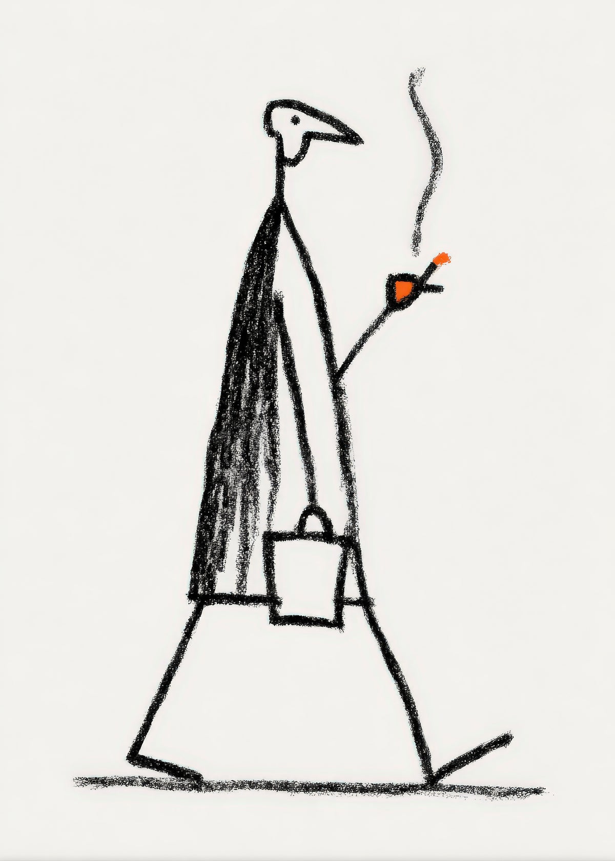 Smoking Figure - Unframed art print