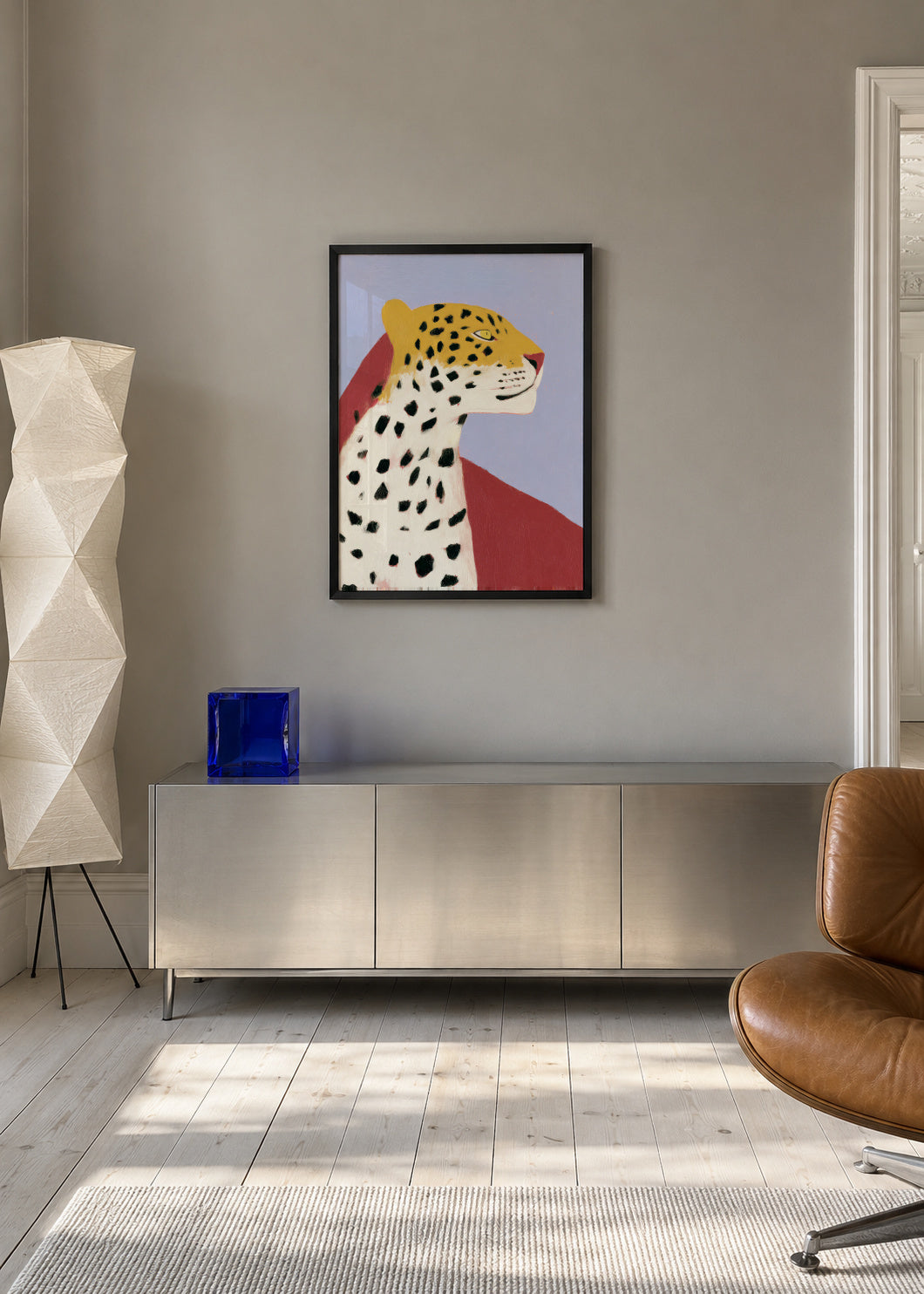 Lavender Leopard - Framed poster in an interior
