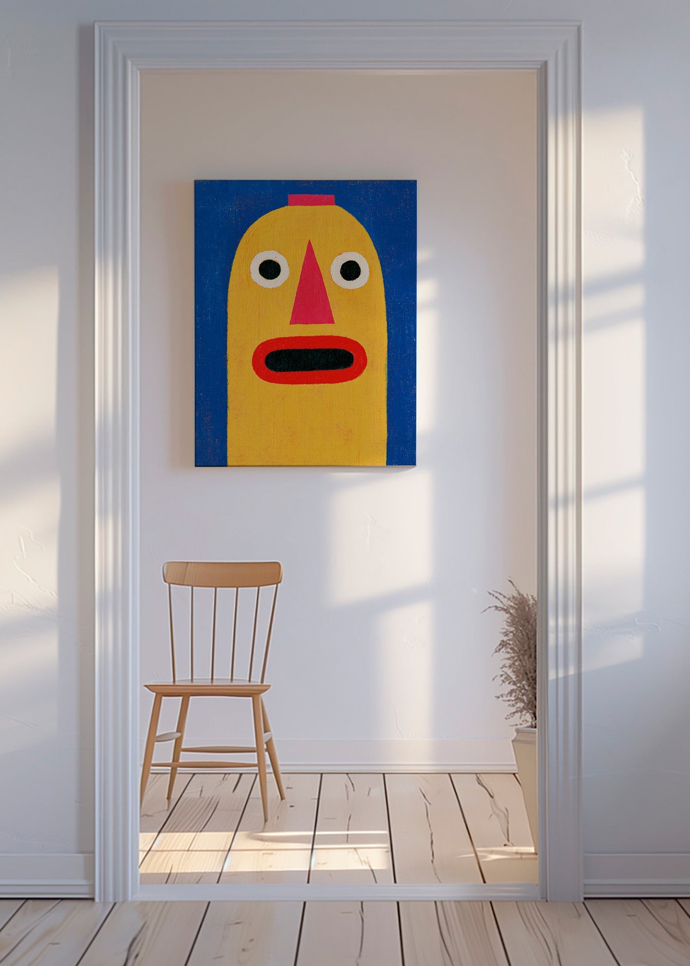 Illustration gelbe Maske