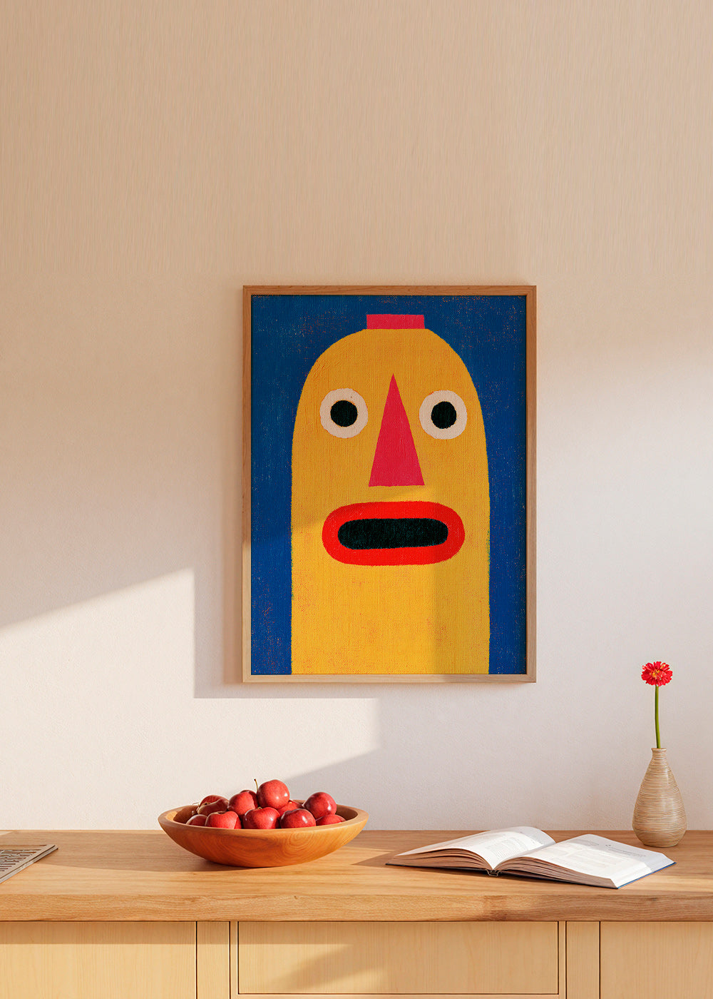 Illustration gelbe Maske