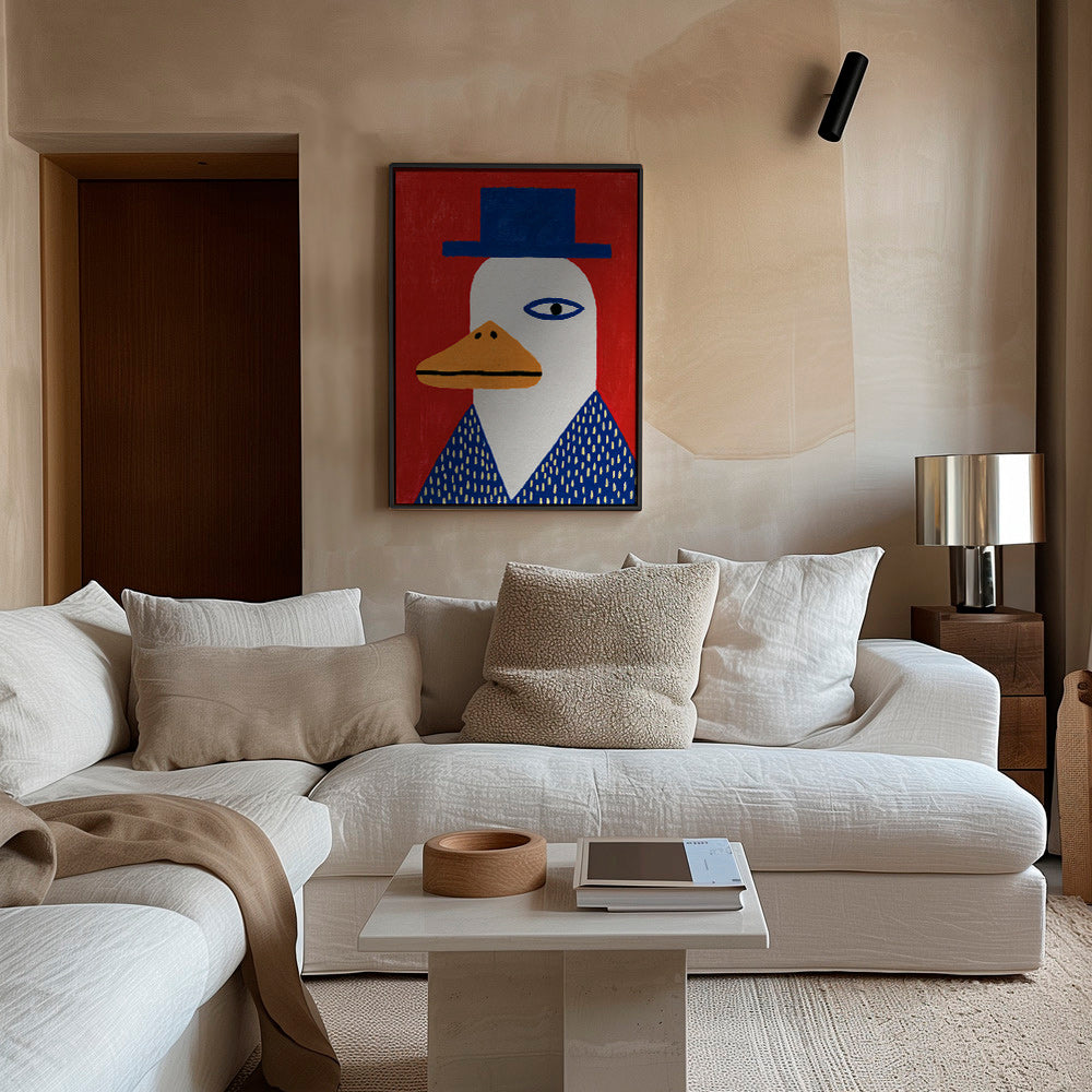 Ente mit blauem Hut