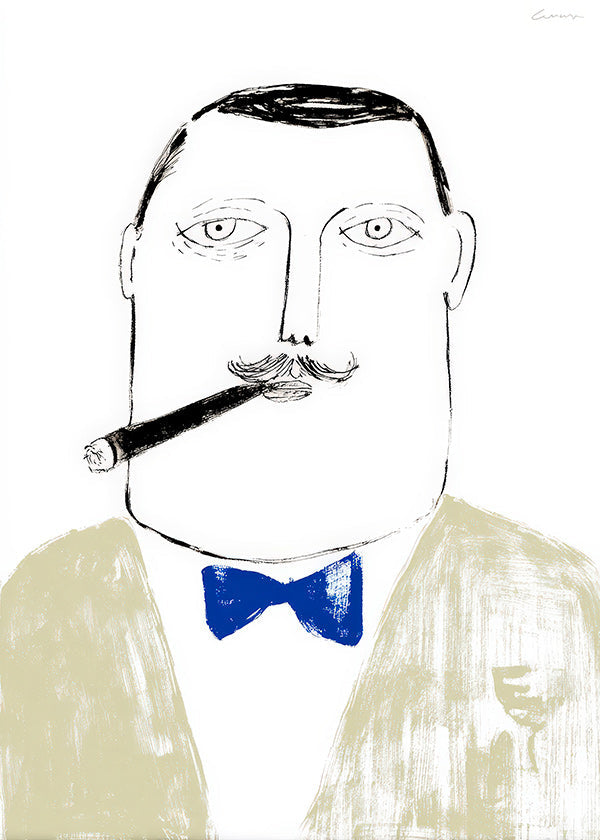 Gentleman-Illustration mit Zigarre