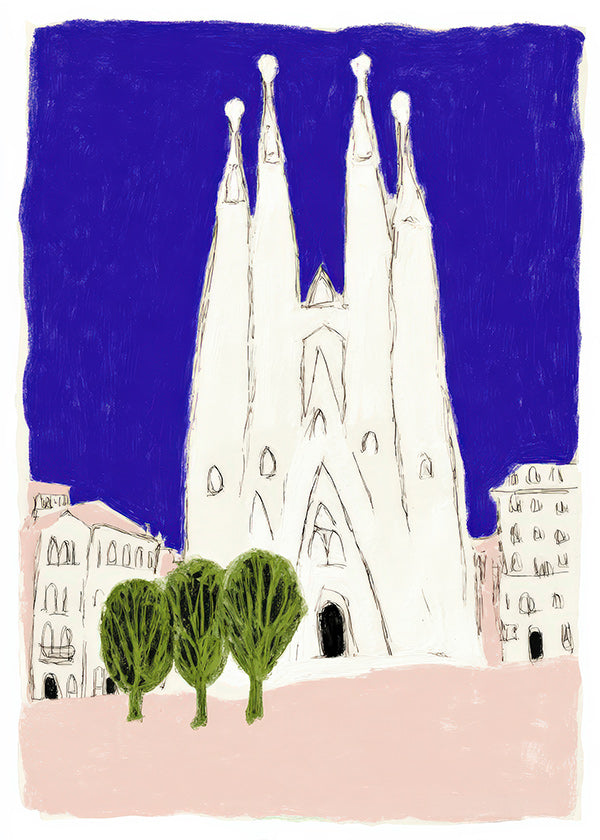 Küchenkunst Sagrada Familia Nacht-Skizze
