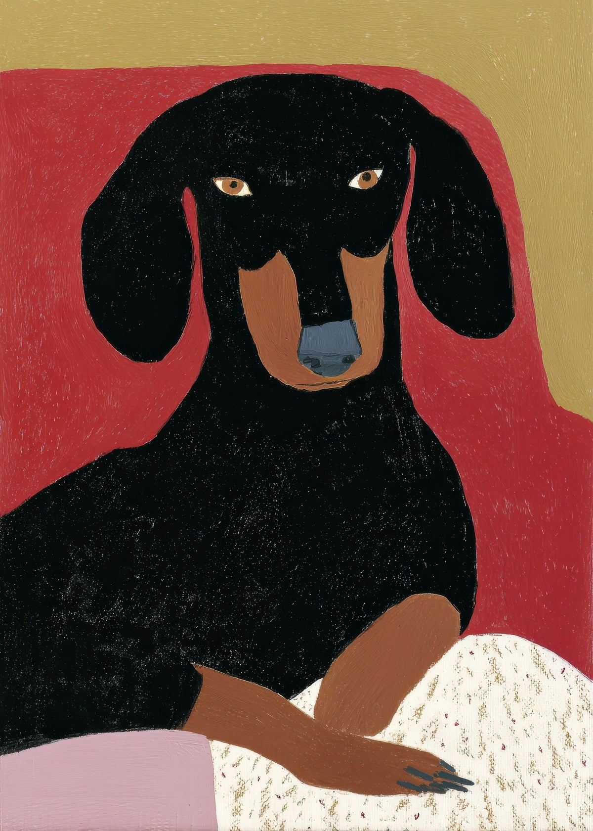 Black Dachshund - Unframed art print