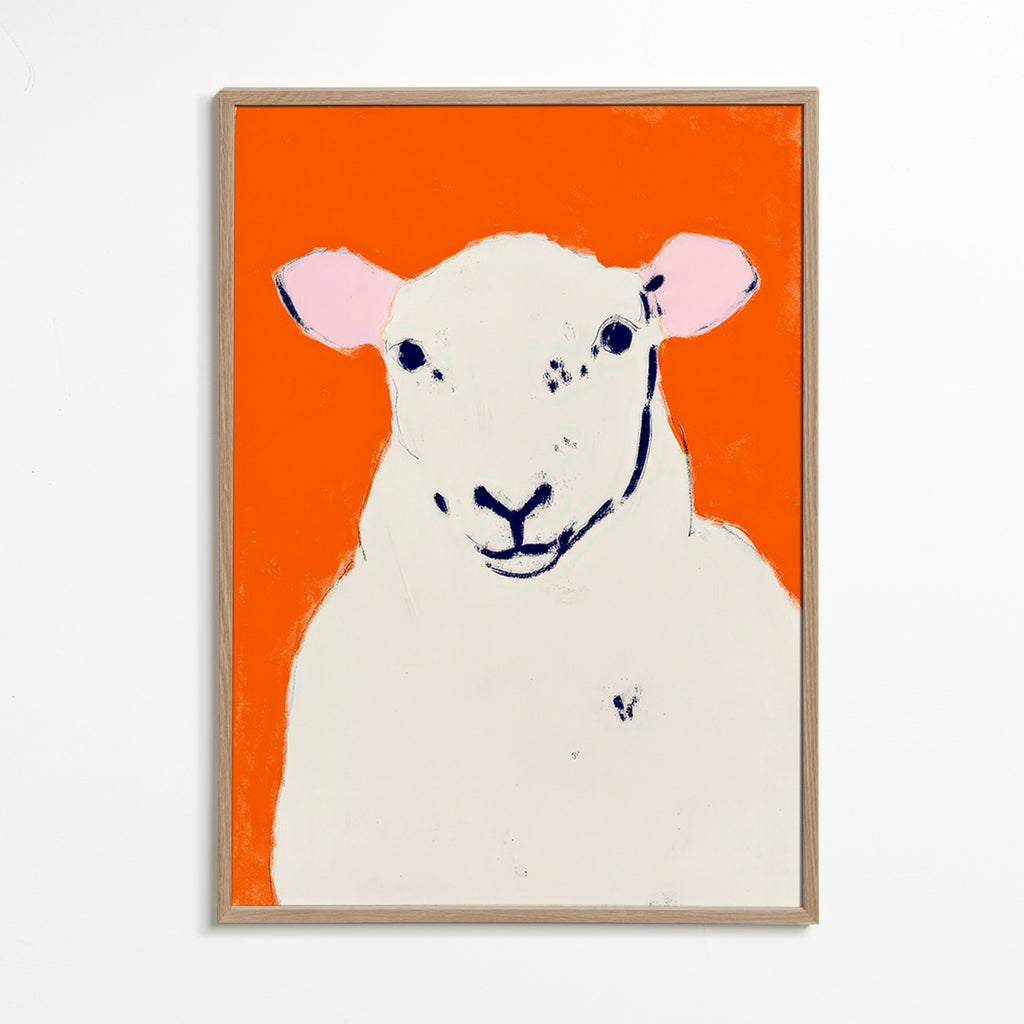 Kunstwerk weisses Schaf minimal