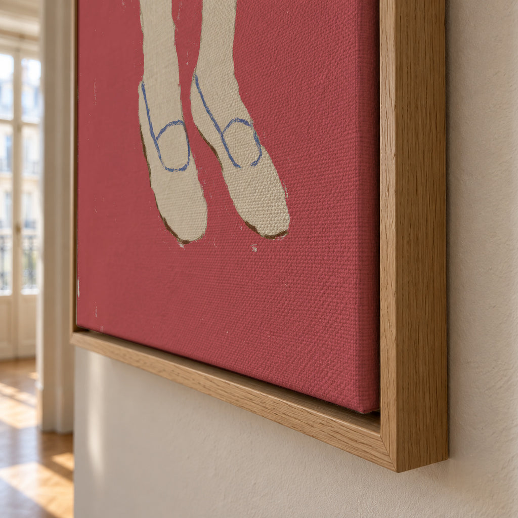 Pink Steps - Framed canvas detail