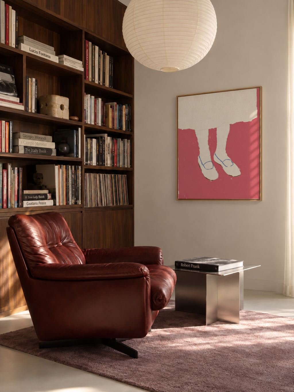Pink Steps - Framed canvas in an interior