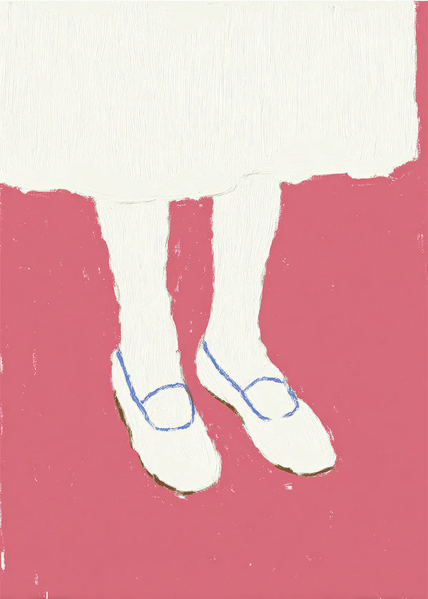 Illustration von Beinen mit rosa Schuhen