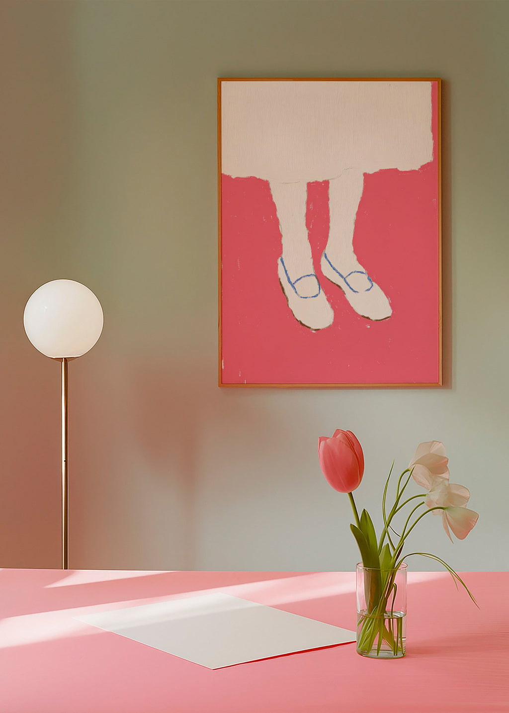 Illustration von Beinen mit rosa Schuhen