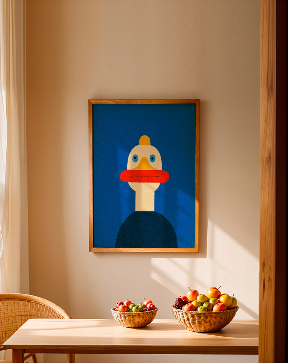Kunstwerk blaue Ente Illustration