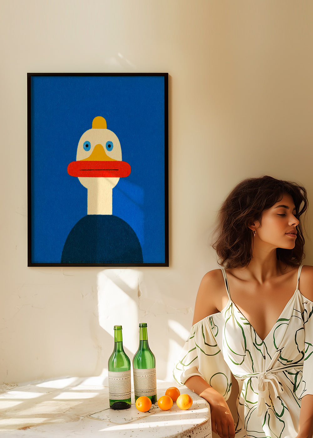 Kunstwerk blaue Ente Illustration