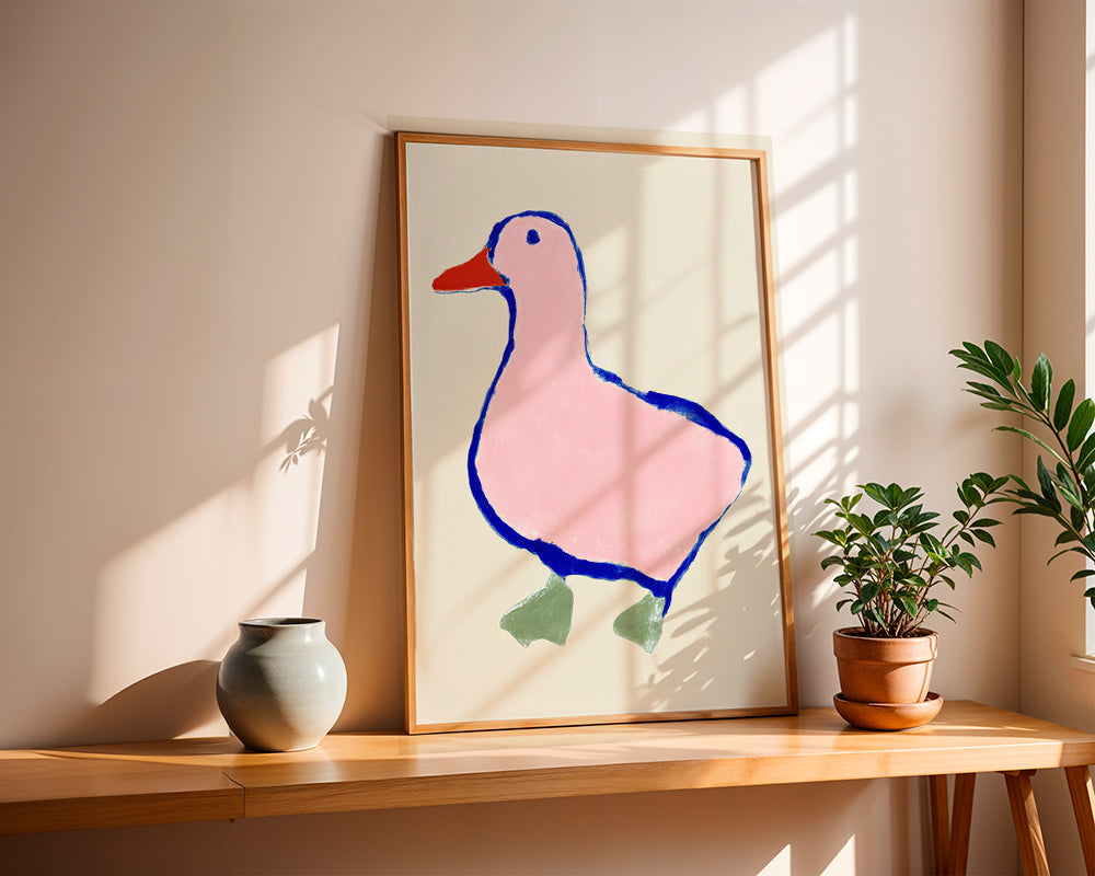 Kinderbild: rosa Entchen Illustration