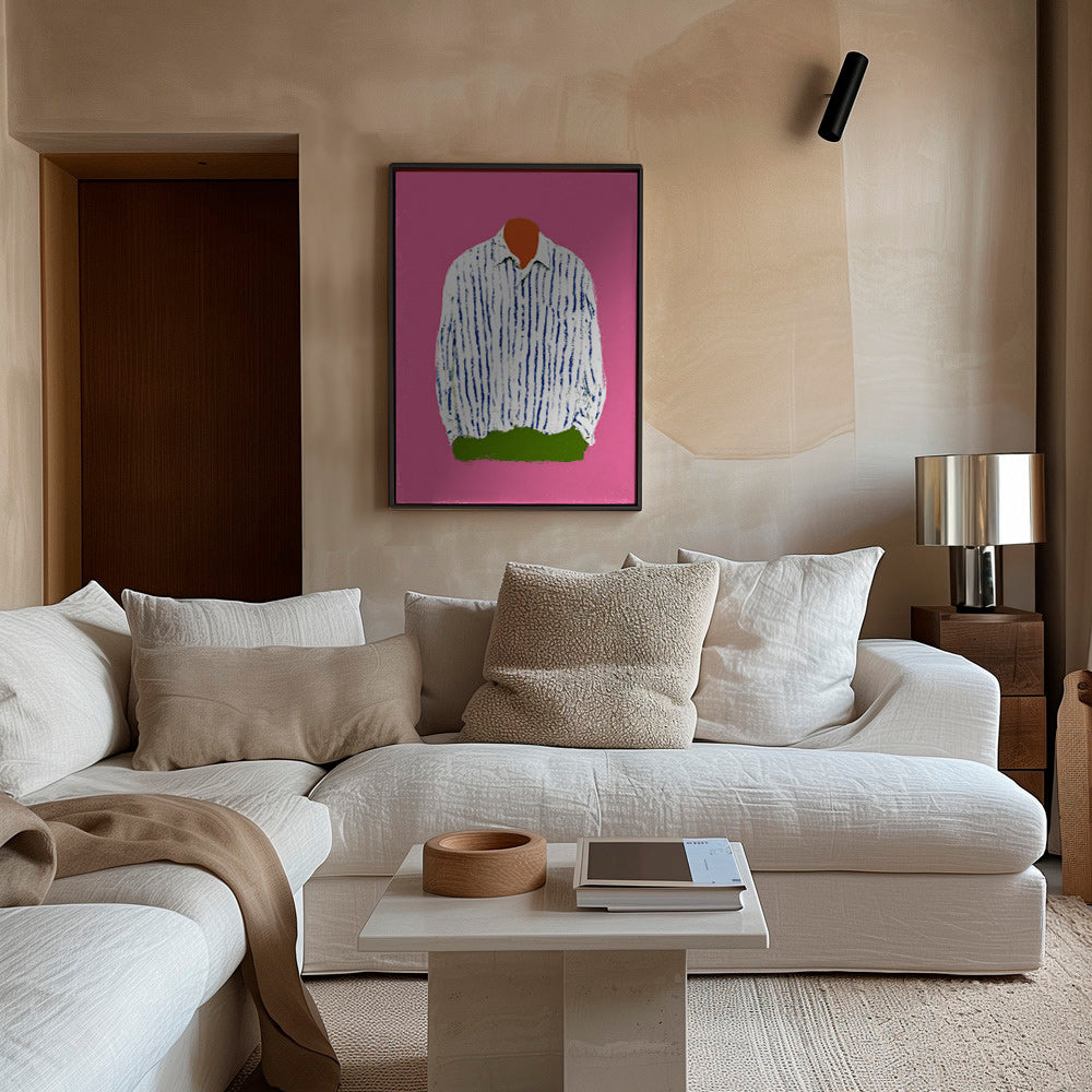 Illustration gestreiftes Hemd vor rosa Hintergrund
