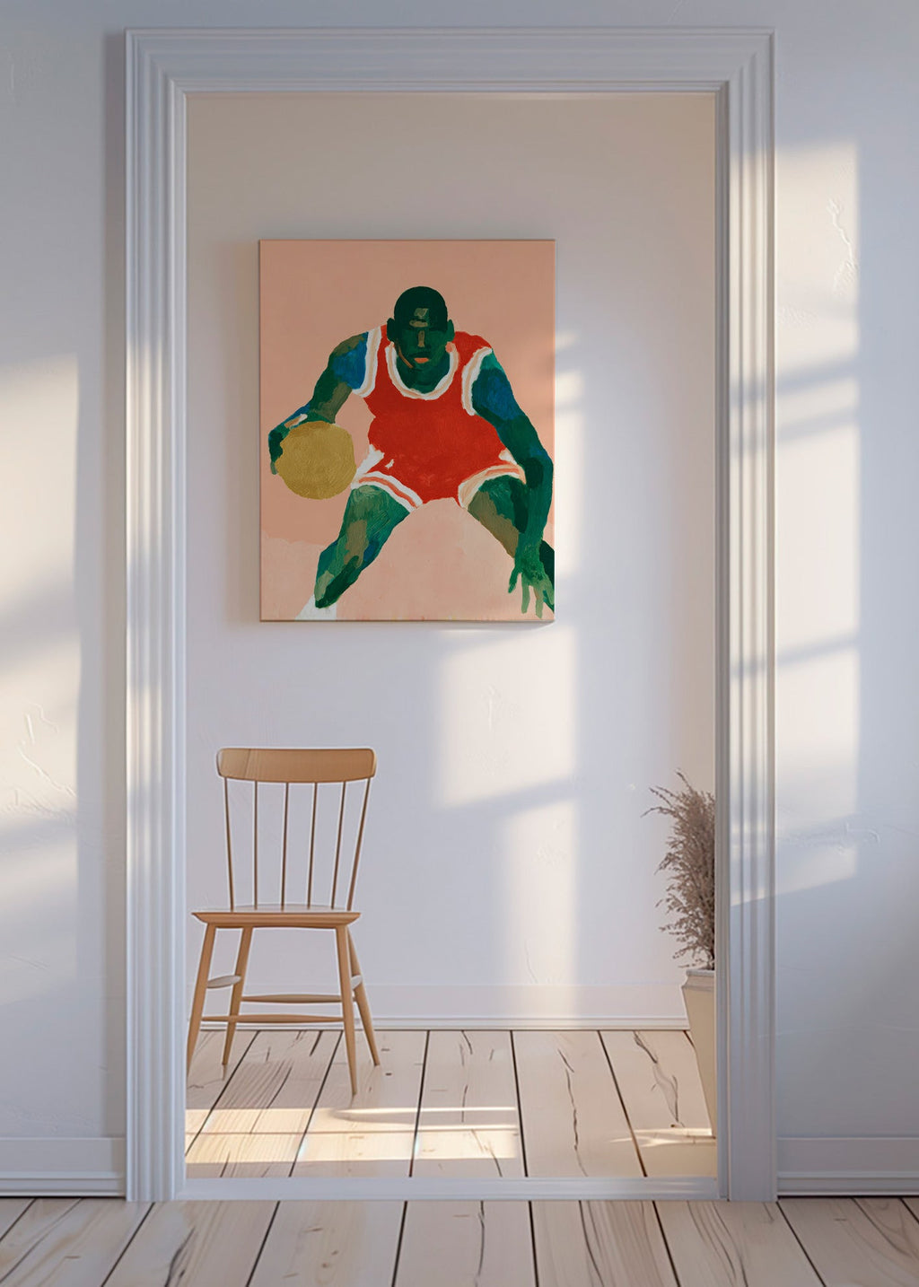 Sportkunst: Basketballspieler in Bewegung