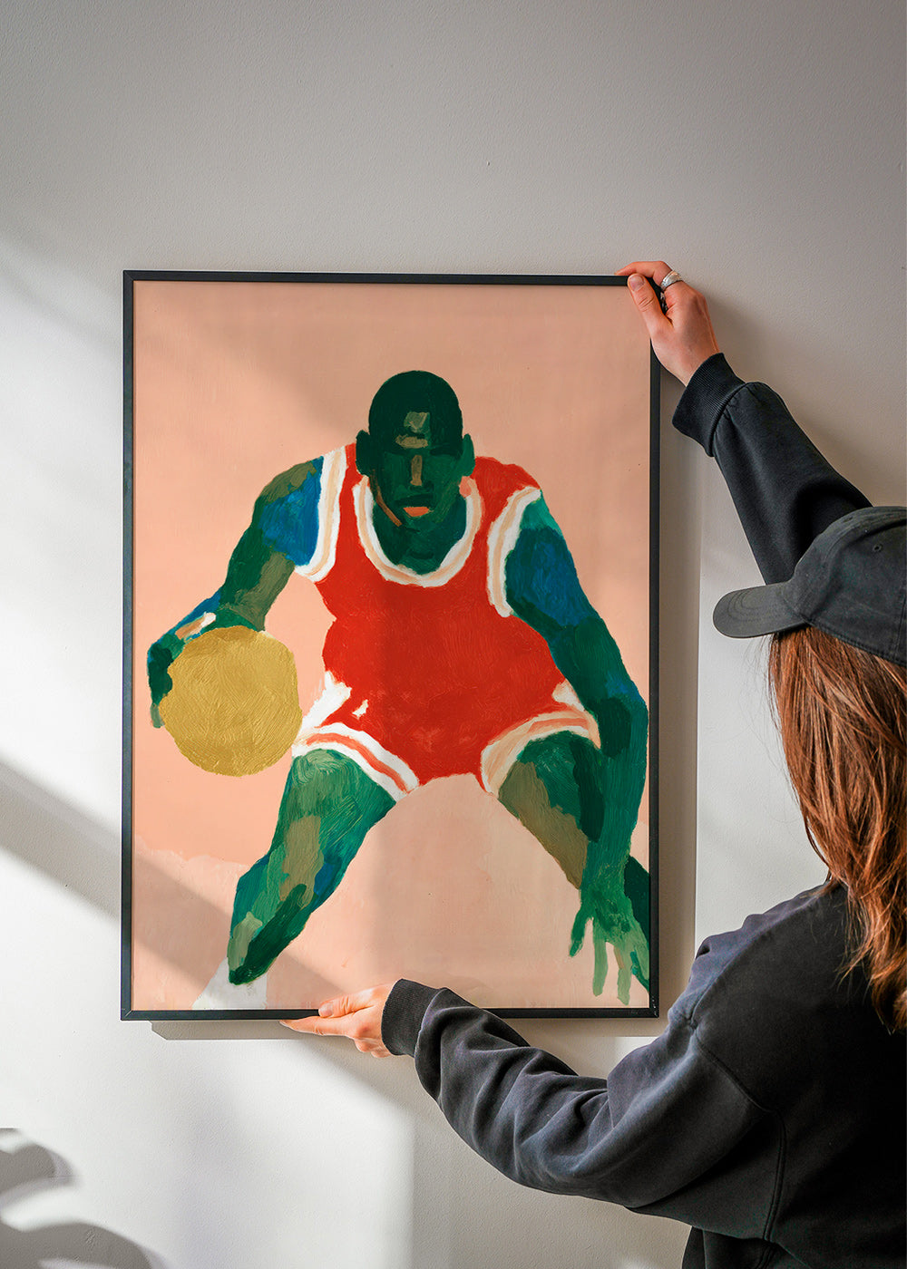Sportkunst: Basketballspieler in Bewegung