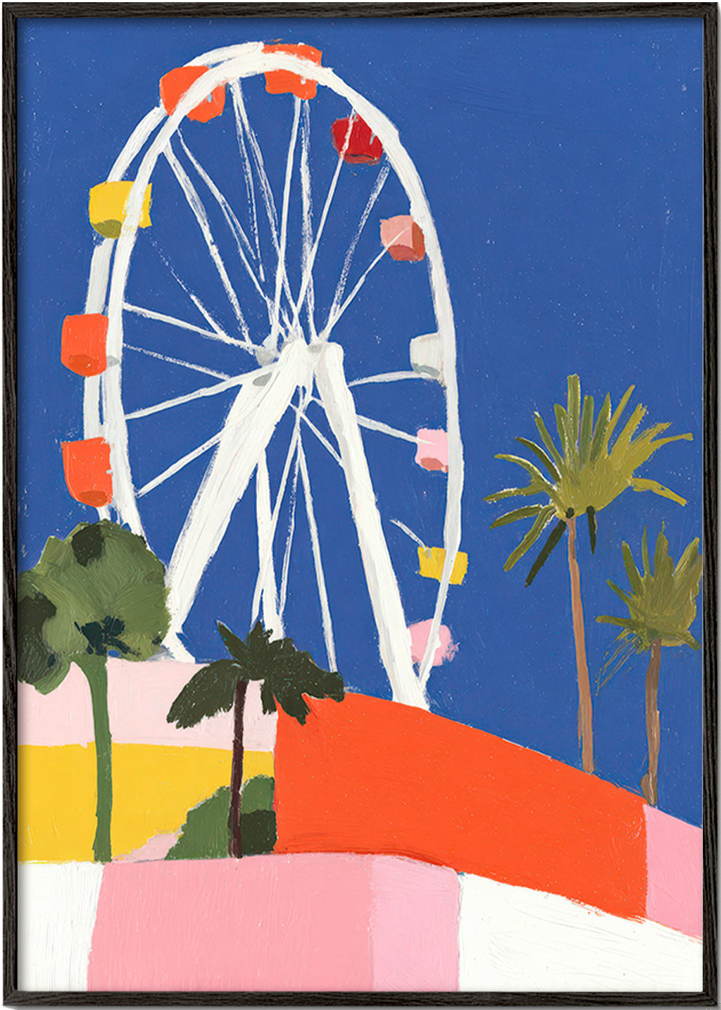 Stadtbild mit buntem Riesenrad