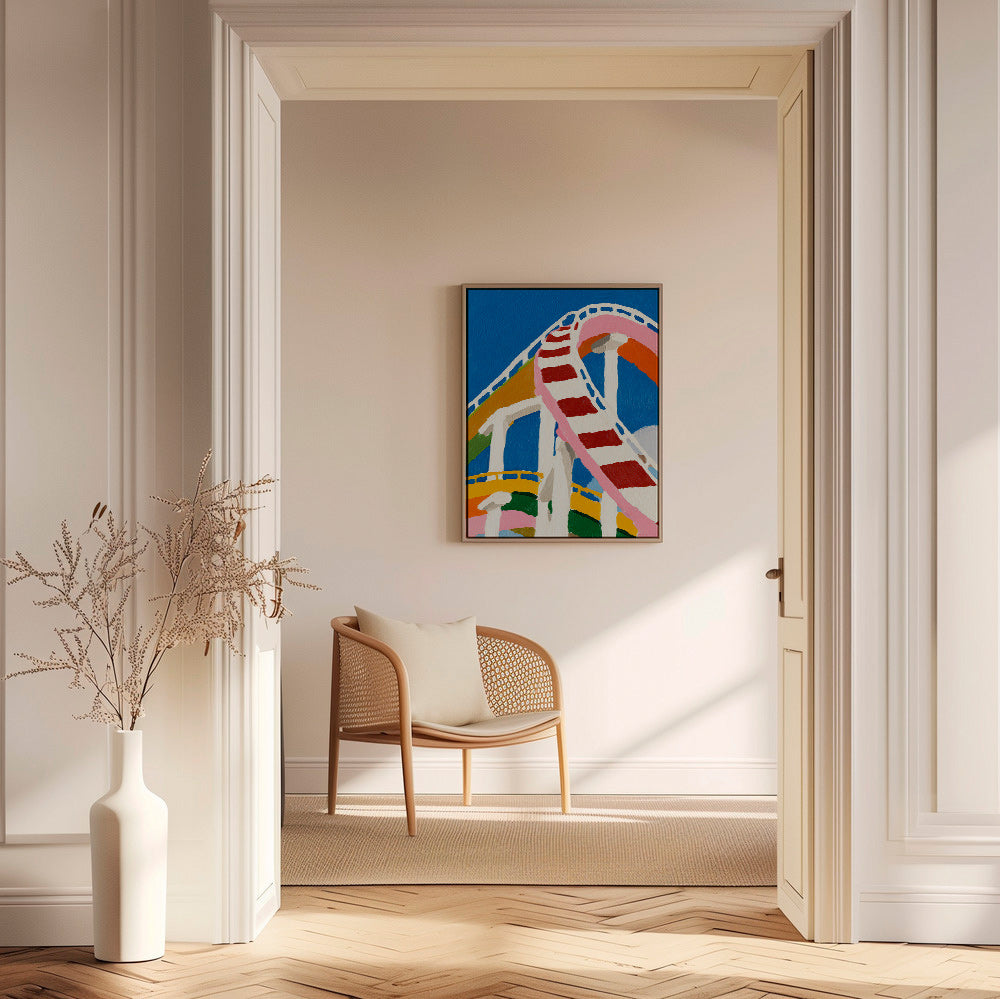 Bunte Achterbahn-Illustration