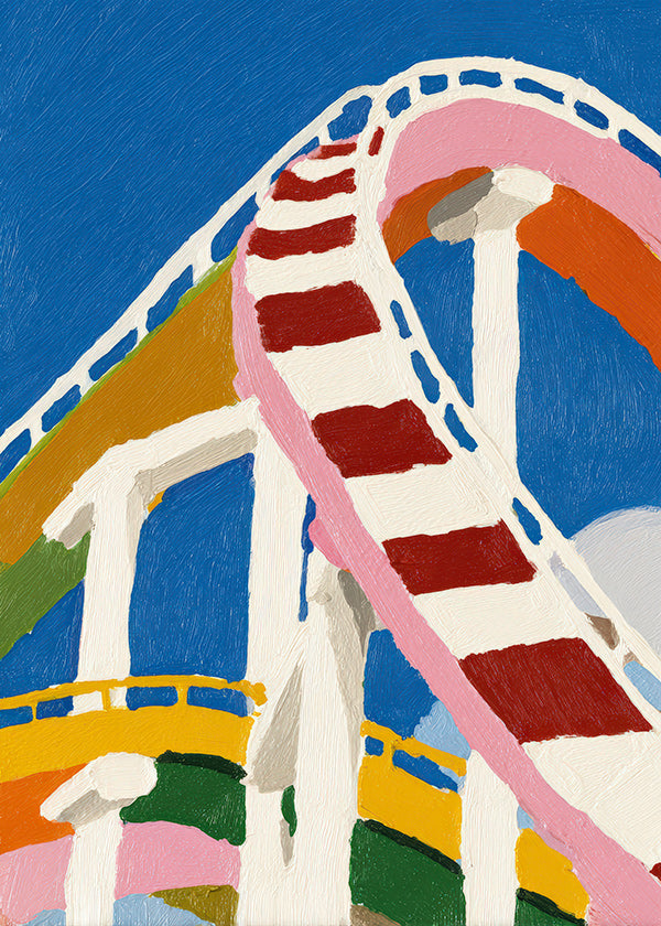 Bunte Achterbahn-Illustration