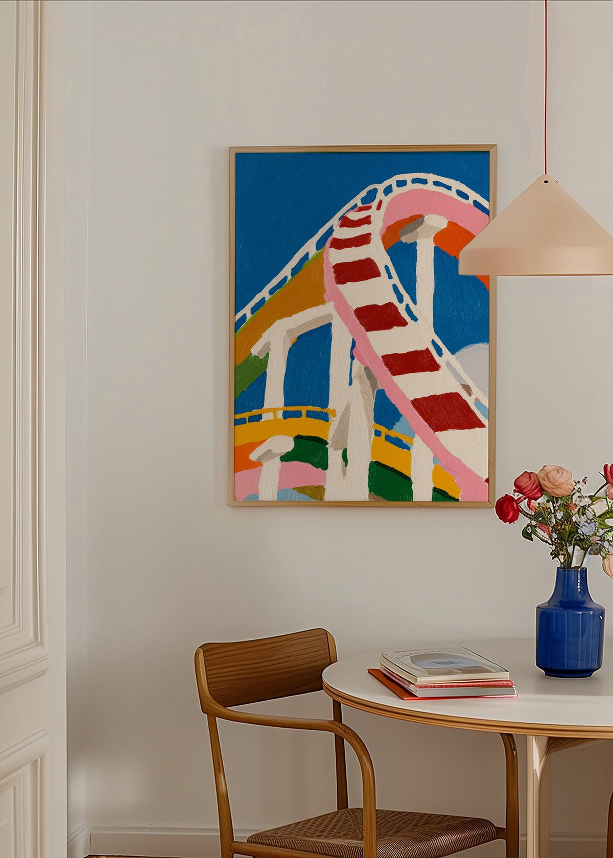 Bunte Achterbahn-Illustration