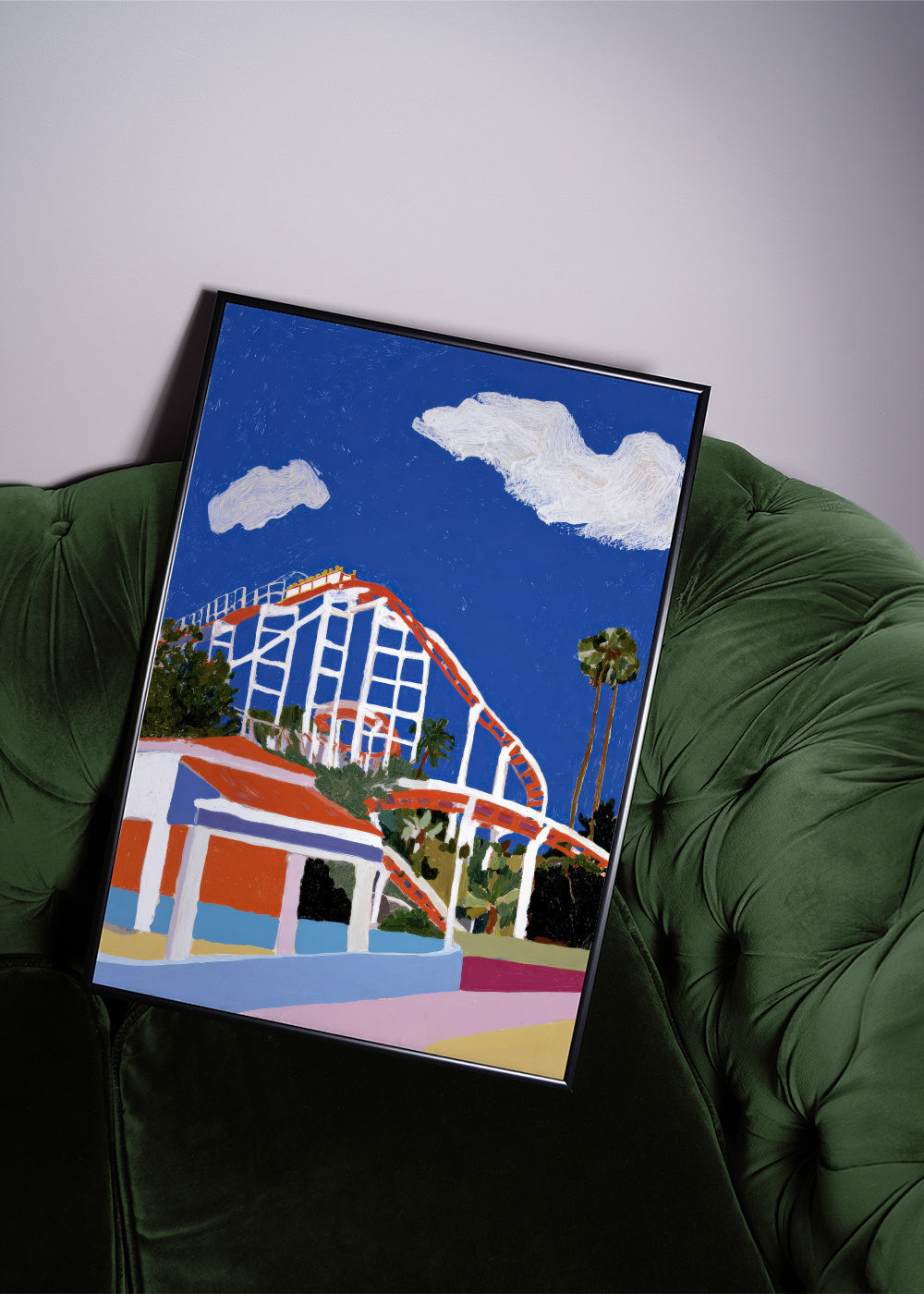Blue Coaster - Framed poster in an interior