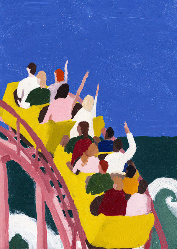 Illustration Achterbahn am Meer