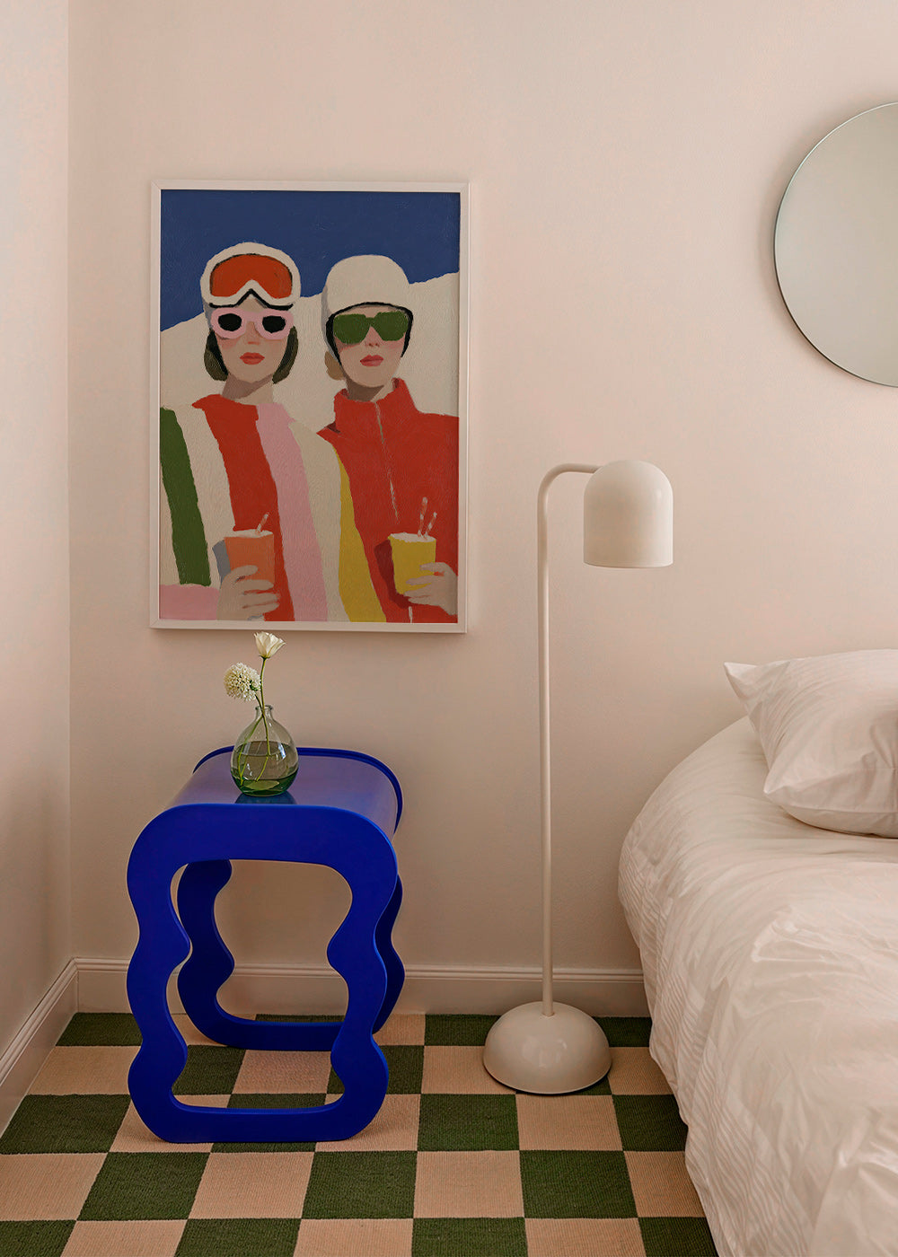 Illustration: Après-Ski-Duo im Retro-Stil
