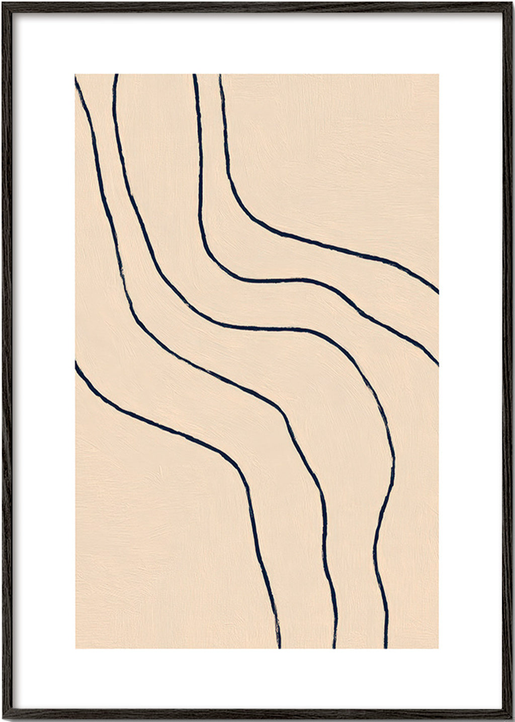 Minimalistisches Bild mit organischen Linien in Beige