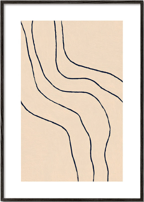 Minimalistisches Bild mit organischen Linien in Beige