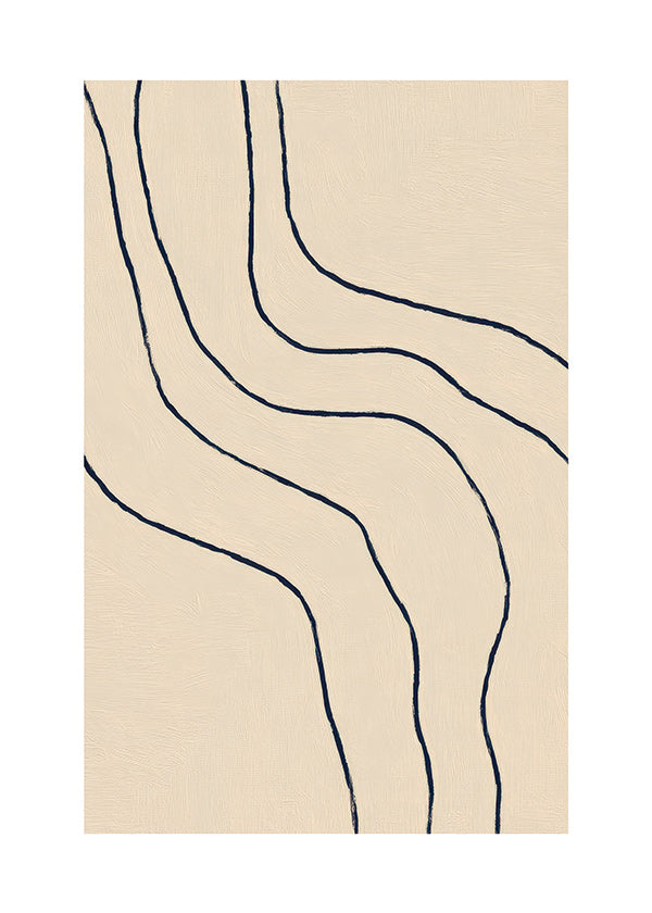 Minimalistisches Bild mit organischen Linien in Beige