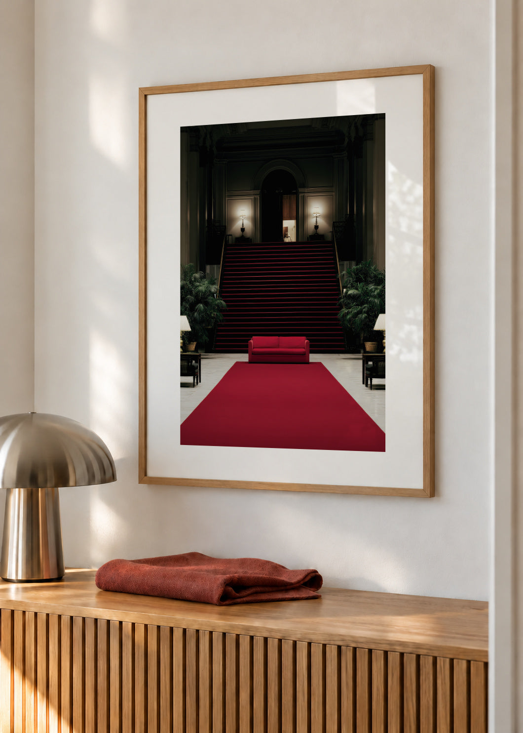 Red Carpet Hall - Framed poster in an interior