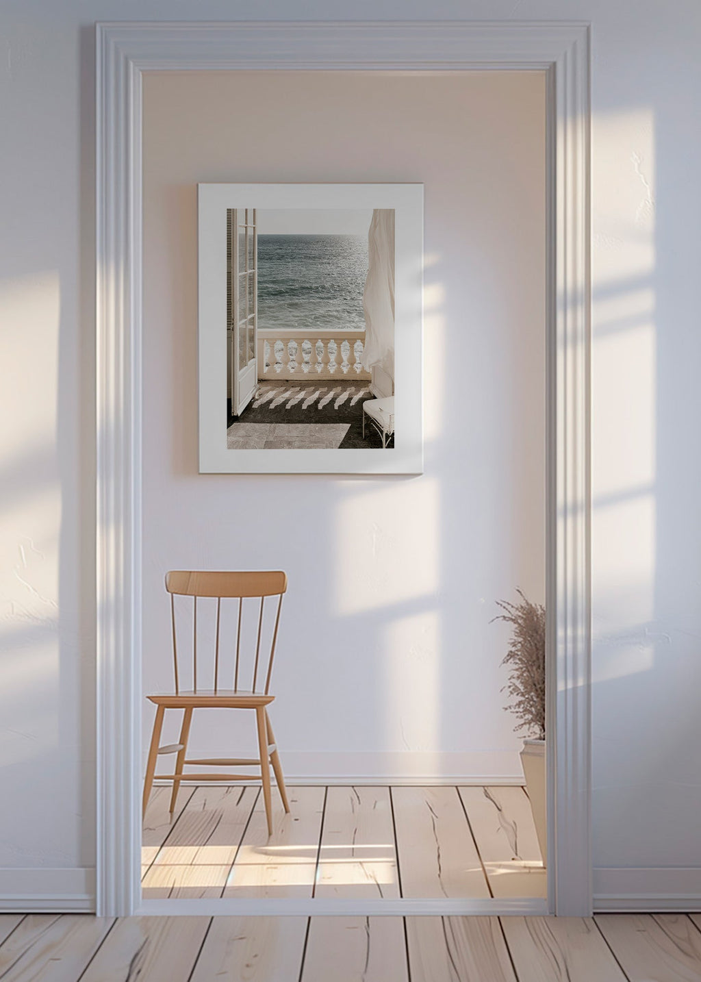 Landschaftskunst: Balkon mit Meerblick