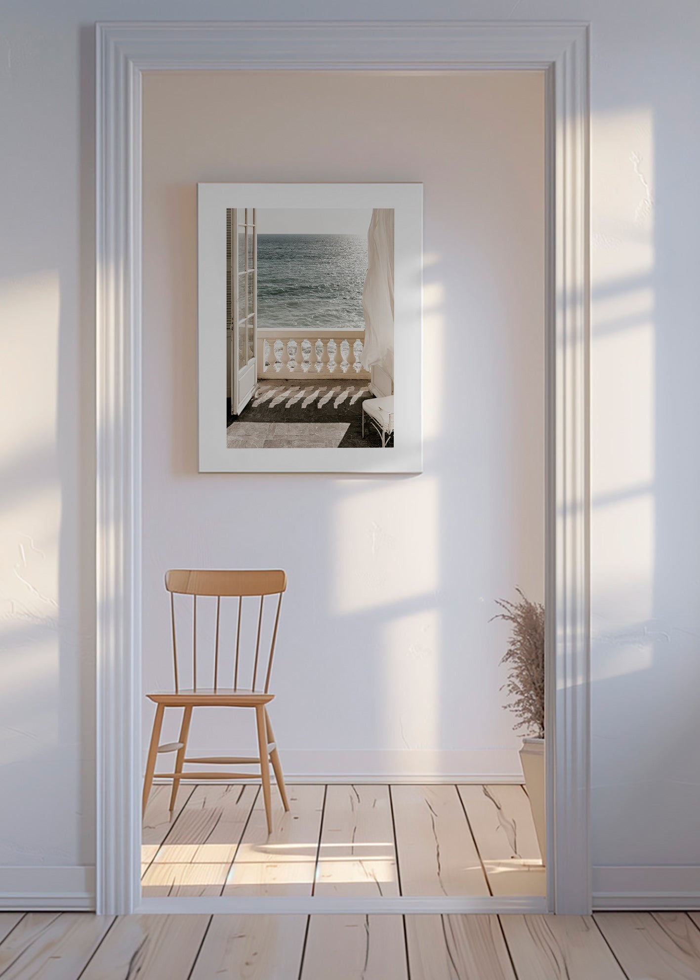 Landschaftskunst: Balkon mit Meerblick