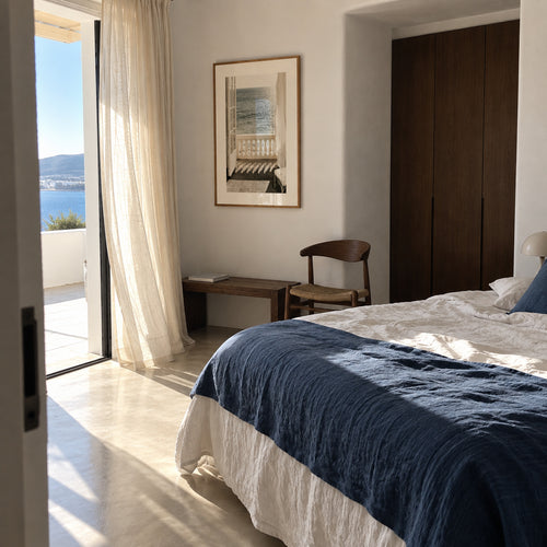 Sea Balcony - Framed poster in an interior